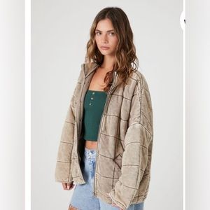 Forever 21 Quilted Zip-Up Jacket